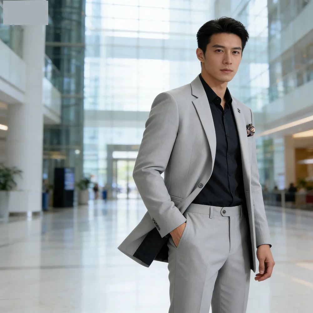 

Men's Two-Piece Suit plus Size Professional Business Wedding Formal High Quality Terno Solto Grande Peso Negócios Casamento