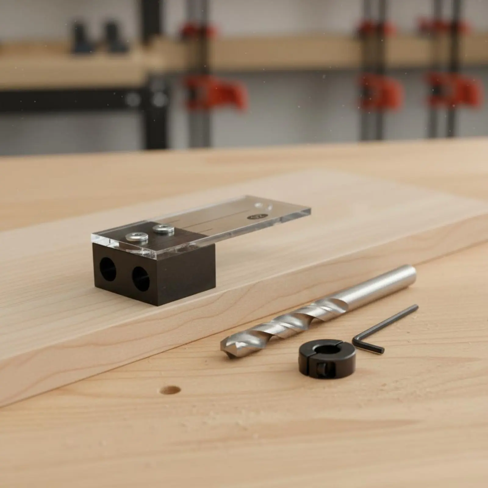 

Perpendicular Hole Drilling Guide Precise Positioning Carpentry Hole Guide Dowel Drilling Jig Kit Easy To Use for Workshop