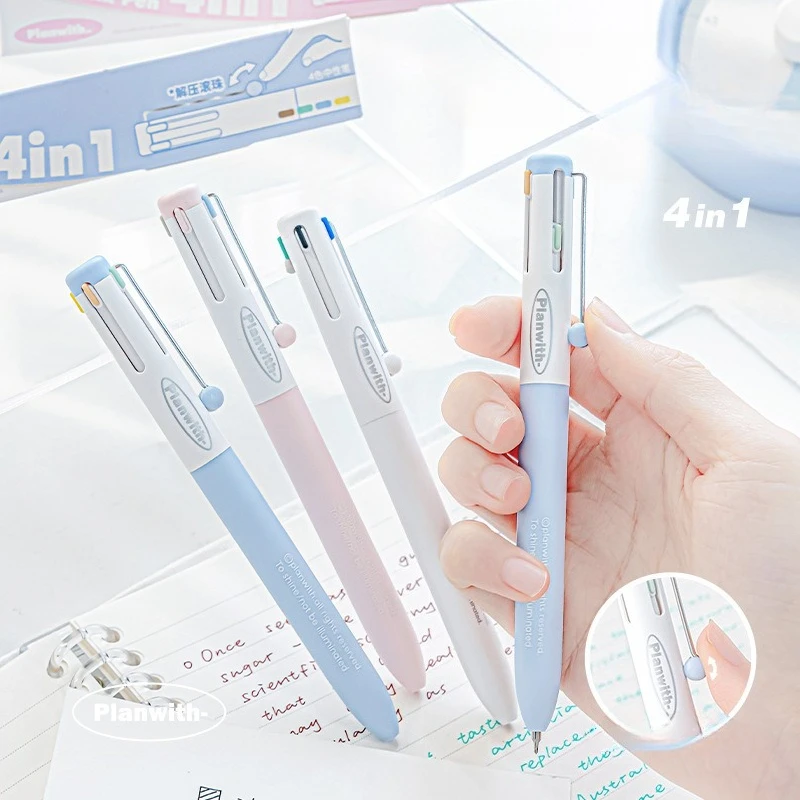 قلم 4 في 1 متعدد الألوان بدون حبر جل هيغليغتر قلم حبر جاف INS البساطة نمط الجمالية القرطاسية القلم لمكتب المدرسة #4