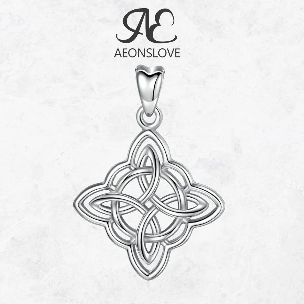 

AEONSLOVE 925 Sterling Silver Witches Knot Necklace Celtic Knot Amulet Pendant Wiccan Witchcraft Jewelry Spiritual Gift Unisex