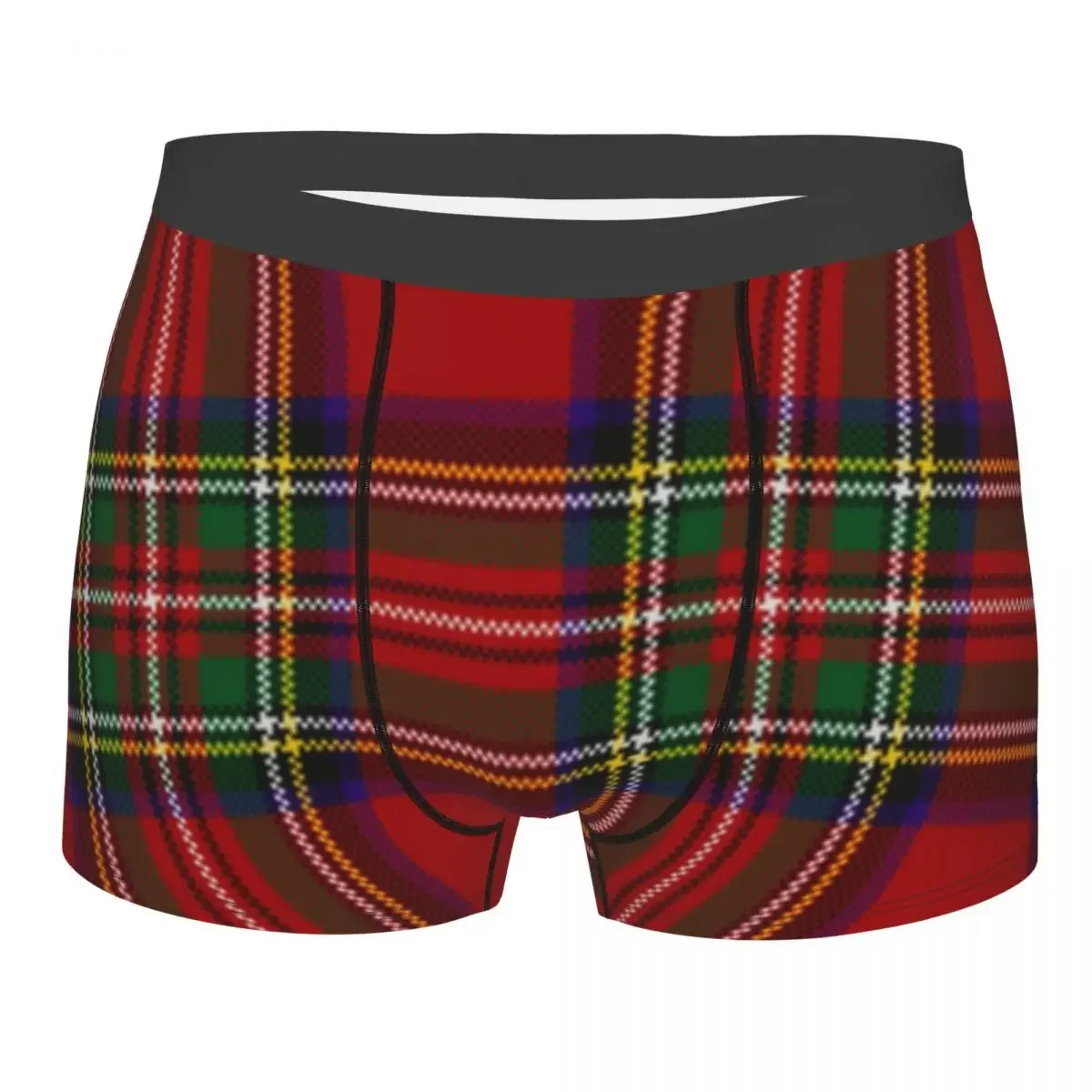 Man Boxer Shorts Panties Scottish Stripes Pattern Soft Underwear Homme Sexy S-XXL Underpants