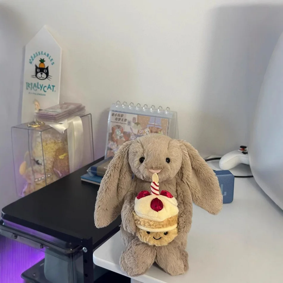 Niedlicher Hasen-Kapuzenbademantel Teddybär Plüschpuppe Weiches Stofftier Sofa-Deko Geburtstags-Valentinstaggeschenk Kuscheltier – Detail 2