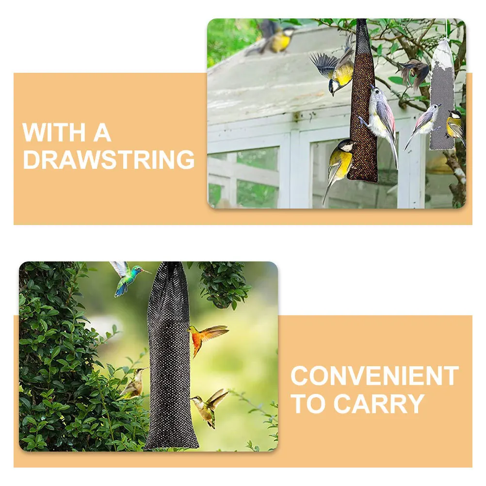 

8Pcs Hanging Mesh Socks Feeder Strong Polyester Bird Feeding Bag with Drawstring Outdoor Wild Birds Food Sack Reusable Finch