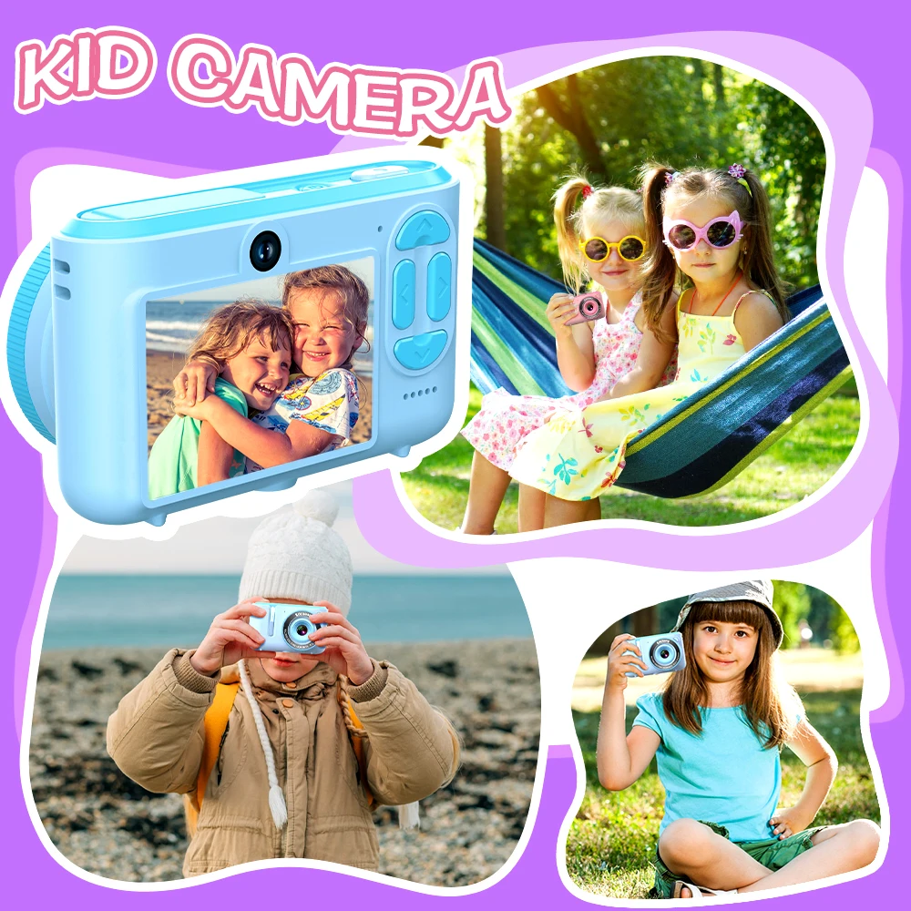 Children Kids Digital Camera 1080P Video Gift for Boys Girls Age 3-12 with 8GB SD Card HD Photo Portable Easy to Use