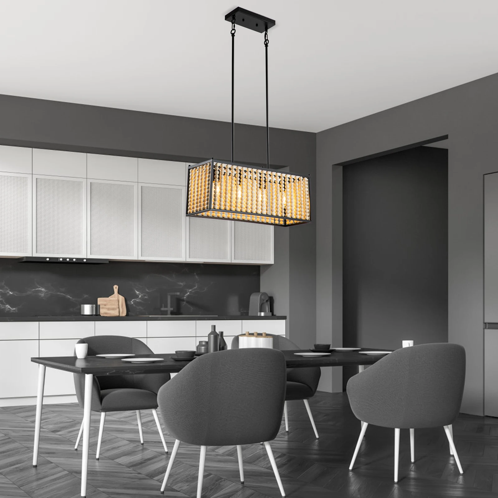 

Подвесной светильник — диаметр 23,81 дюйма — без источника света E26x4 Подходит для столовых и отелей