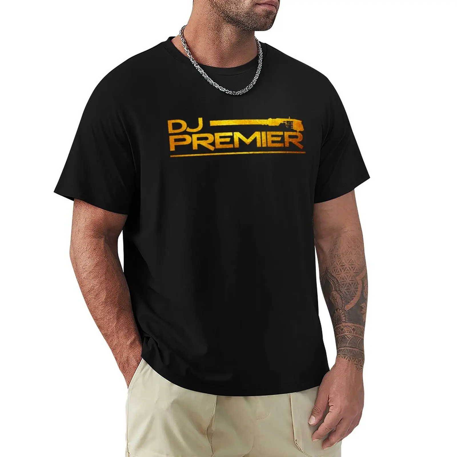 تي شيرت Dj Premier تي شيرت فاخر مصمم تي شيرت كبير الحجم للرجال من القطن