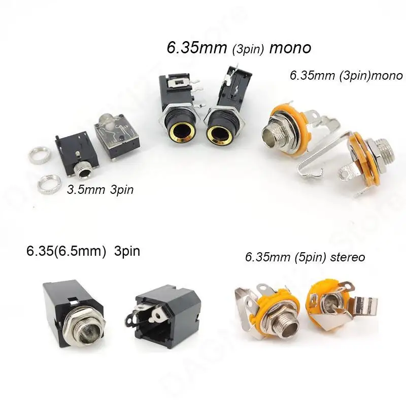PJ Series Headphone PCB Mount Jack 6.35mm 1/4