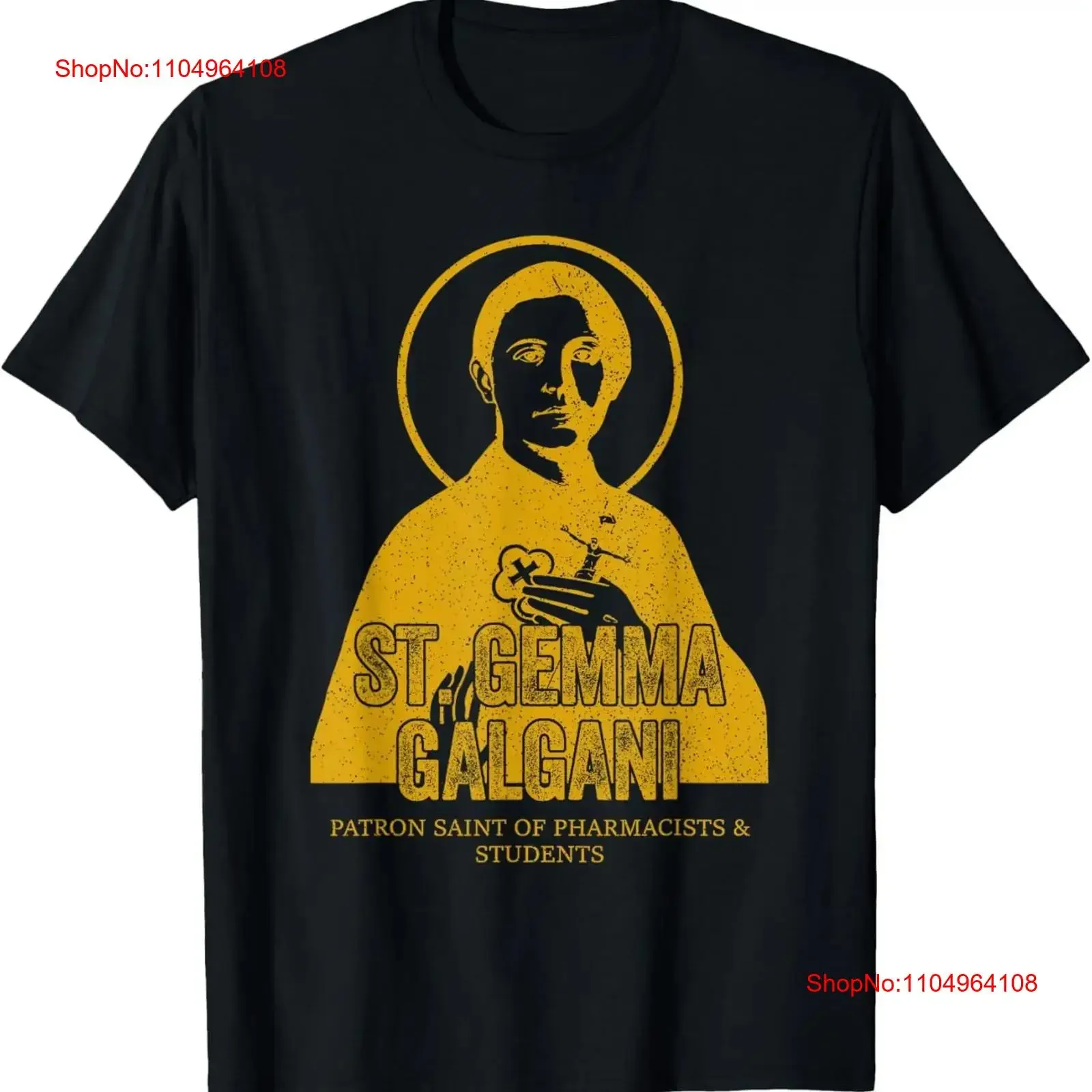 Catholicism Gold St Gemma Galgani Catholic Christian Saint T Shirt vintage Washed Unisex graphic Soft streetwear homme