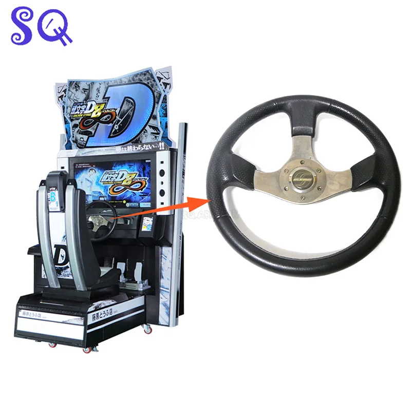 Arcade Outrun Initial D0/D8 Steering Wheel Simulator Classic Car Racing Game Accessories