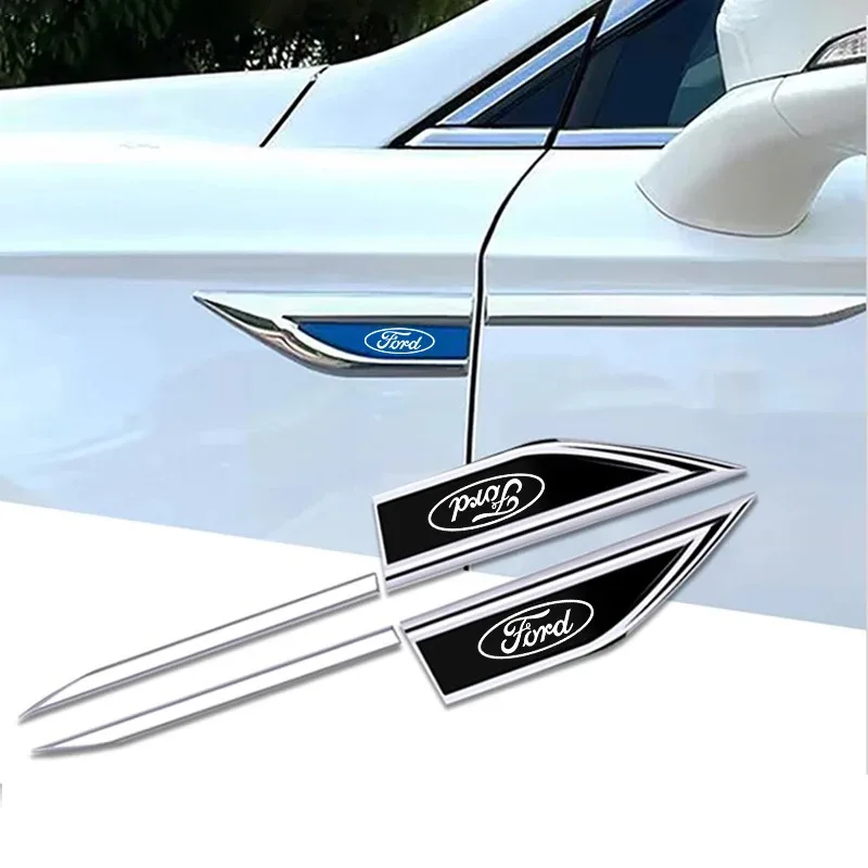 

2pcs Car Styling Side Fender Body Emblem Stickers Knife Badges Decoration For Ford Fiesta Focus 2 mk3 Mondeo mk4 Mustang Ranger