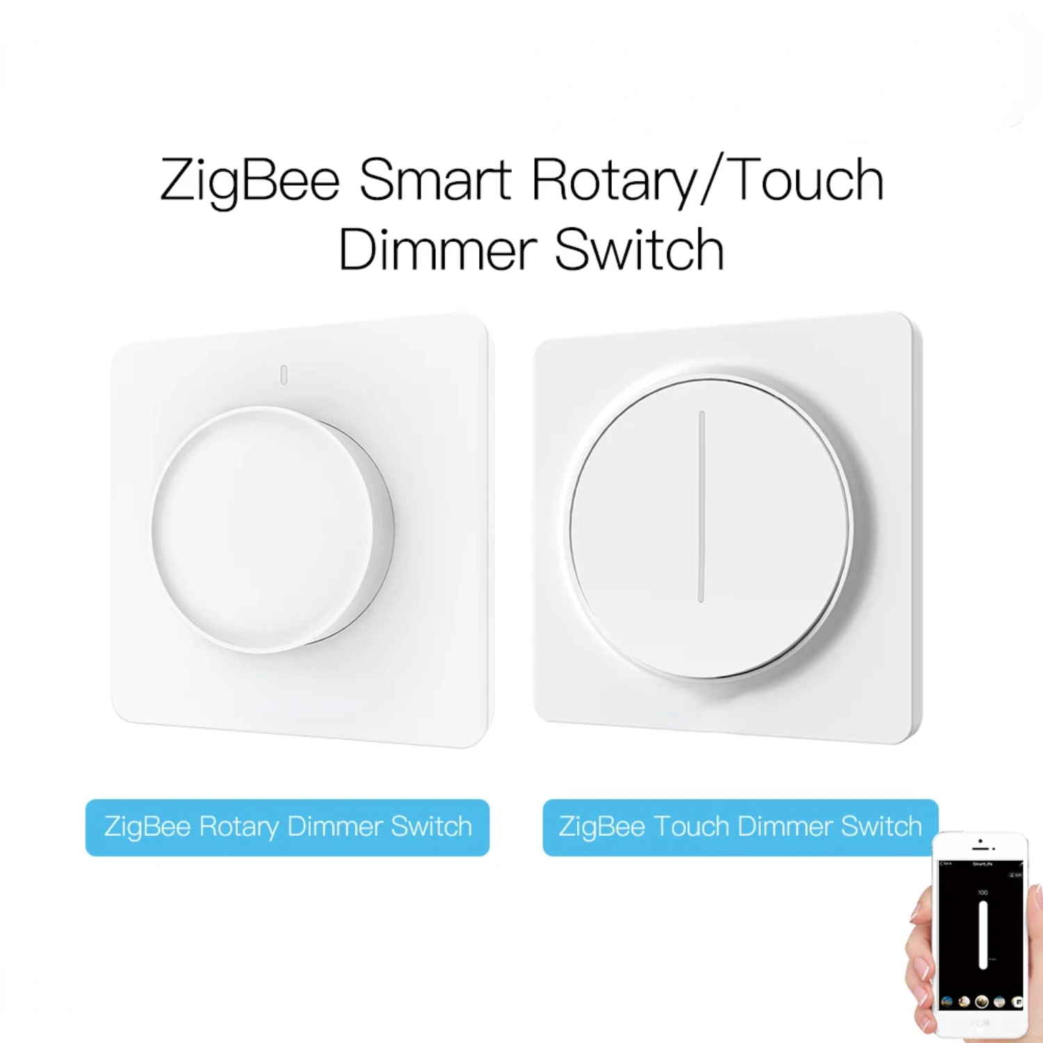 

Новый умный поворотный/сенсорный диммер ZigBee Smart Life/дистанционное управление через приложение работает с голосовыми помощниками Alexa EU