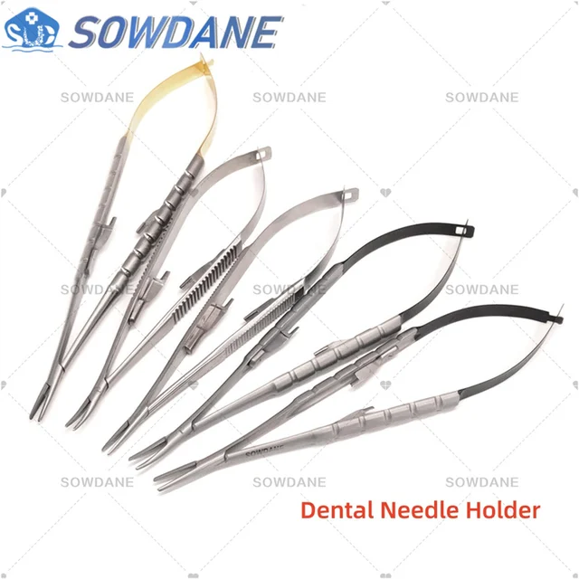 1szt Dental Orthodontic Surgical Ligature Forming Tweezer Castroviejo Needle Holder Fine Beak Handle with lock Dentist Instrument