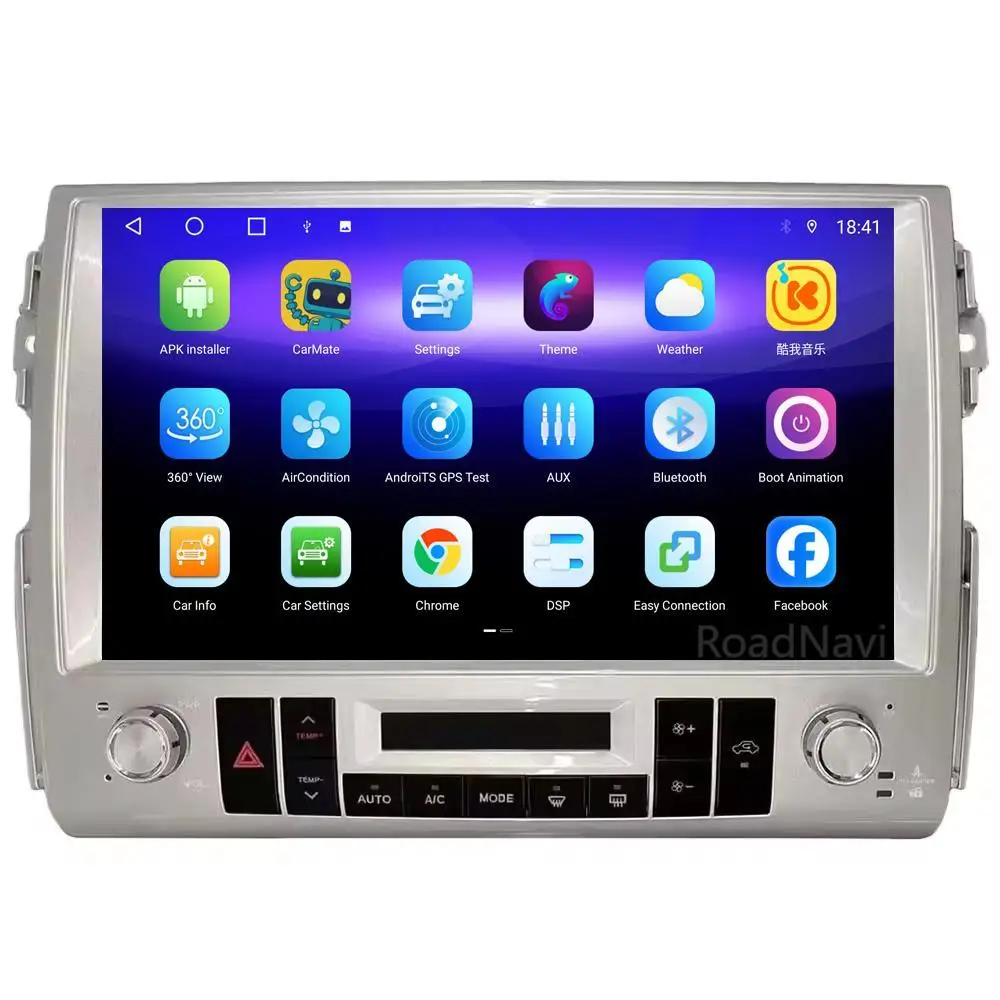 

13,3-дюймовый автомобильный DVD-плеер RoadNavi для Land Cruiser FJ 2007-2022, Android автомагнитола с GPS и CarPlay, устанавливаемая на приборную панель