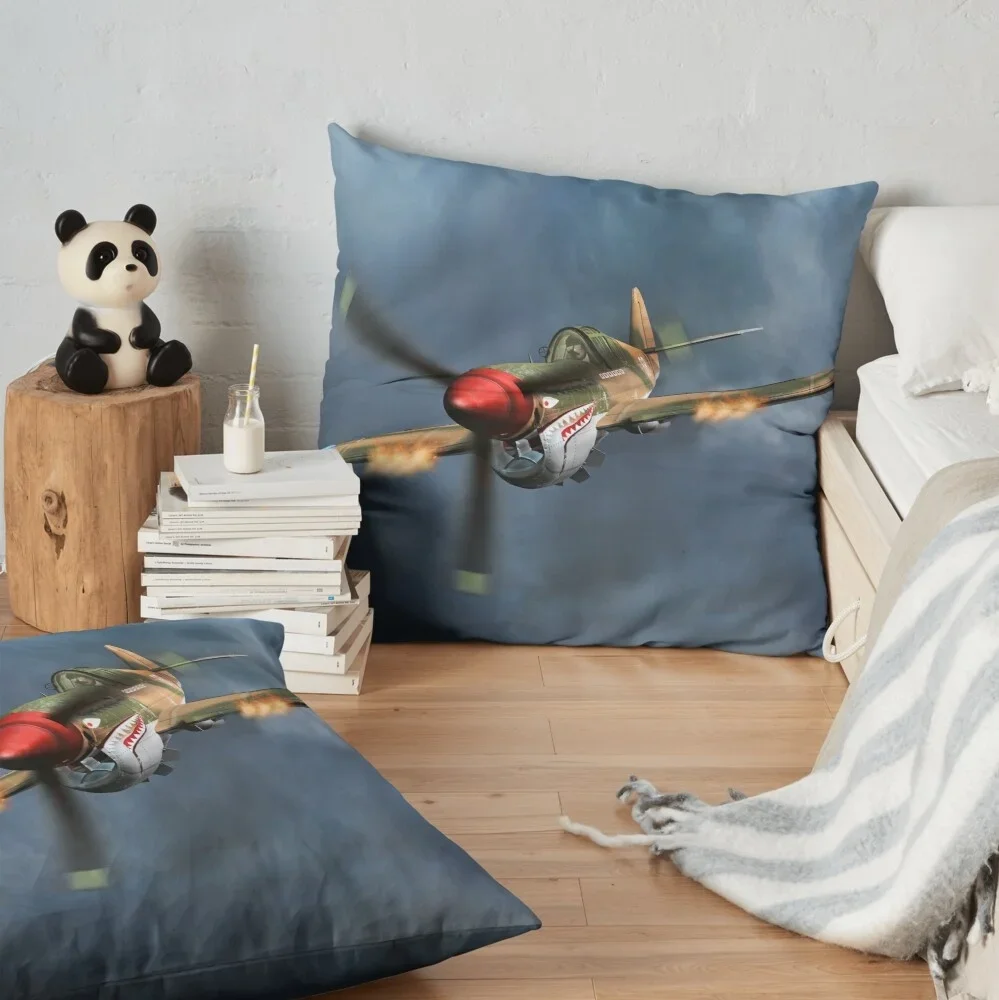 Flying Tigers Flying Tiger P40 Warhawk Pillow Sofa Car Bed Sofa Pillow Case Bedroom Decoration Cushion Cover