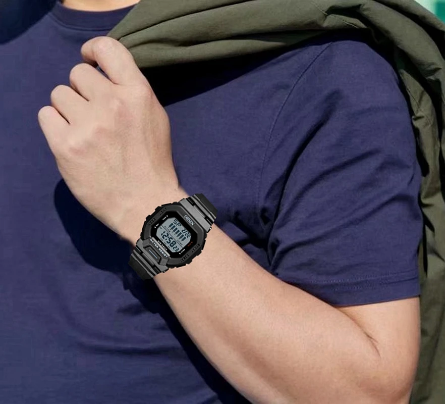 OHSEN-reloj deportivo Digital para hombre y mujer, pulsera multifuncional resistente al agua hasta 5atm, a la moda