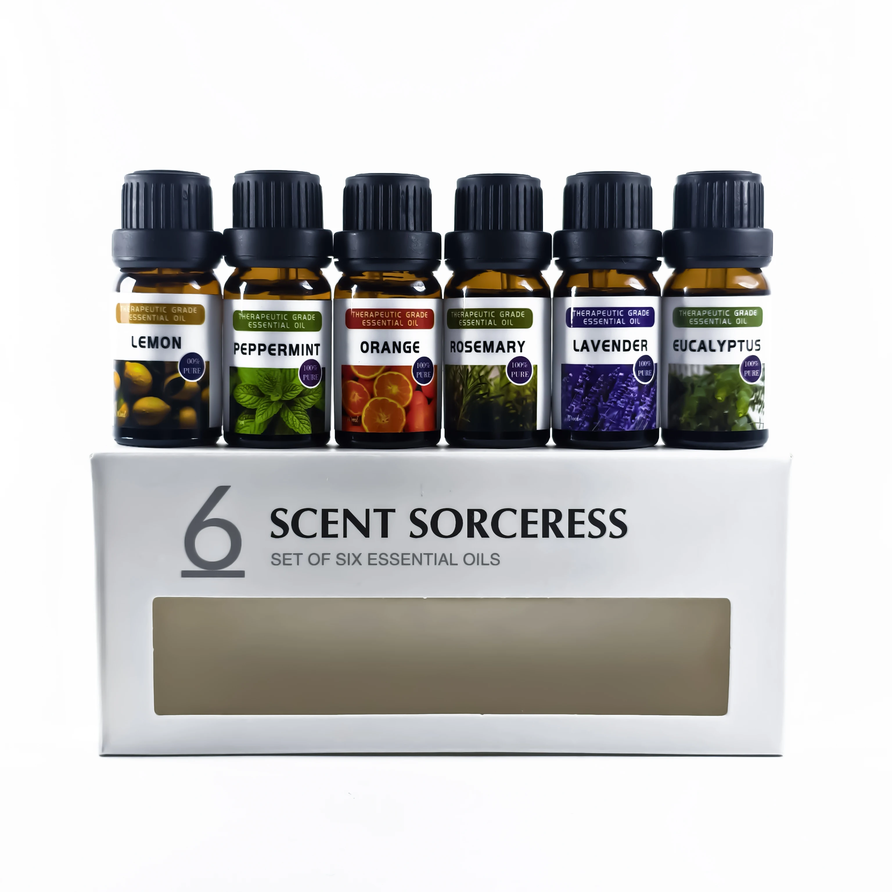 Quente 6 pçs/set doce laranja eucalipto lavanda óleo essencial senhoras perfume spa massagem corporal aromaterapia óleos essenciais conjuntos