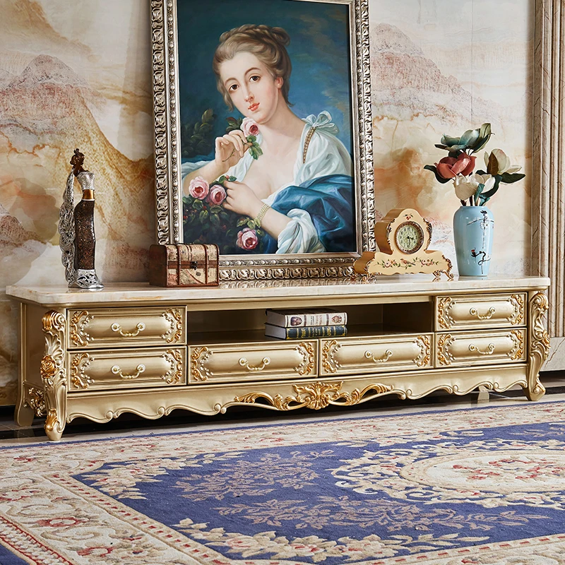 

Classic Golden Tv Cabinet Decoration Cute Narrow Designer Saving Tv Stands Modern Storage White Mueble Televisor Furniture Home