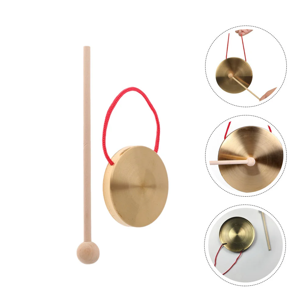 Mini Copper Gong Drum Hand made Clear Sound Hanging Rope Compact Suitable Company Opening Party Basketball Games