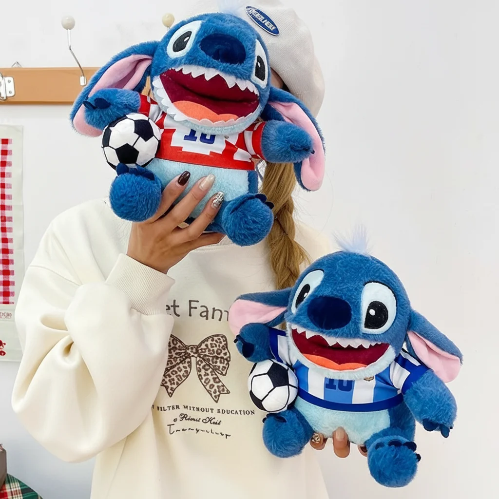 スティッチぬいぐるみフットボールシリーズ人形No.10フットボールリロ＆スティッチスーツブルー漫画かわいい睡眠仲間おもちゃ23cm