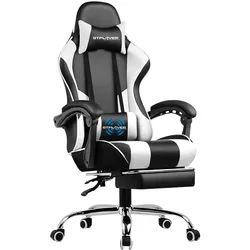 GTPLAYER-silla Gaming con reposapiés y soporte Lumbar, asiento giratorio de 360 °, altura ajustable