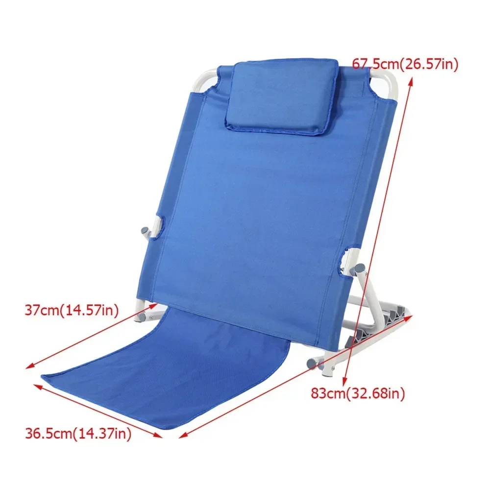 Portable Folding Adjustable Stainless Steel Disability Backrest Bed Support Beach Travel Lounge