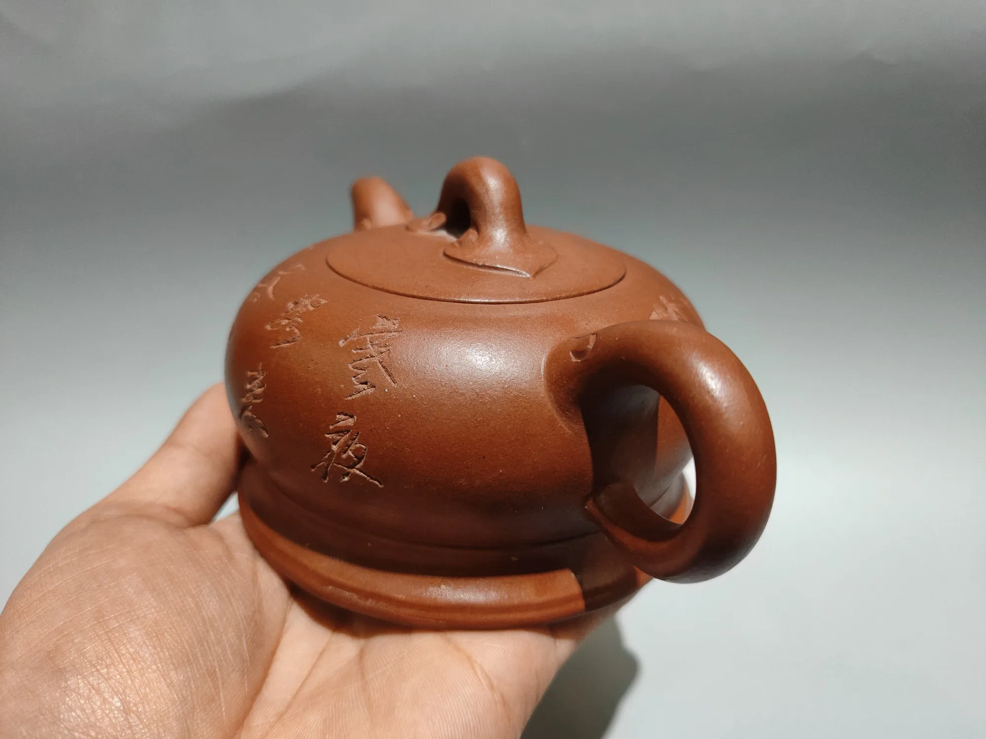 Purple Clay Pot Engraved pattern Famous quote Ruyi Pattern Pot Base pot Kettle Teapot  Pot Tea