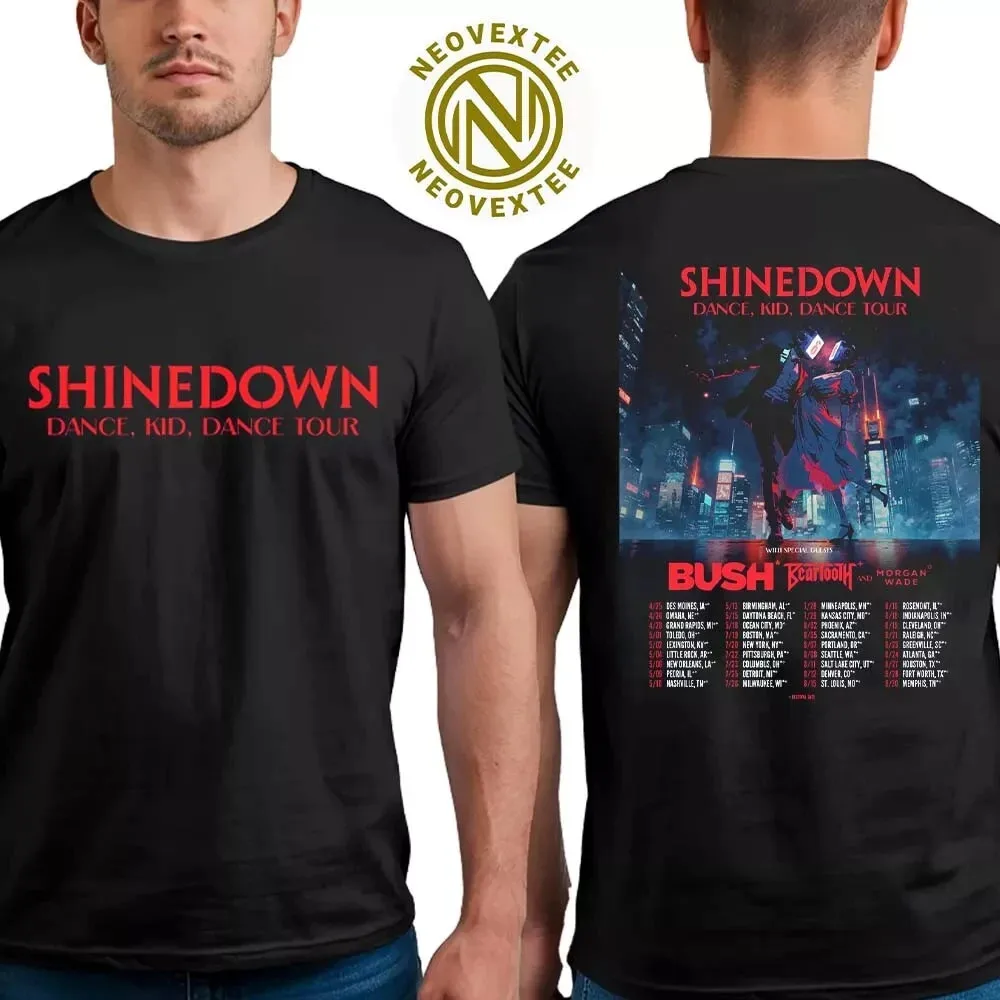 Рубашка Shinedown Tour 2025 года, футболка с датами Bush Beartooth Morgan Wade, подарок фанату унисекс