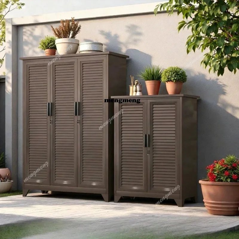 r134 Nordic Outdoor Storage Cabinet Modern Design Rainproof Sunproof Courtyard Tool Cabinet Balcony Outdoor Furniture Muebles