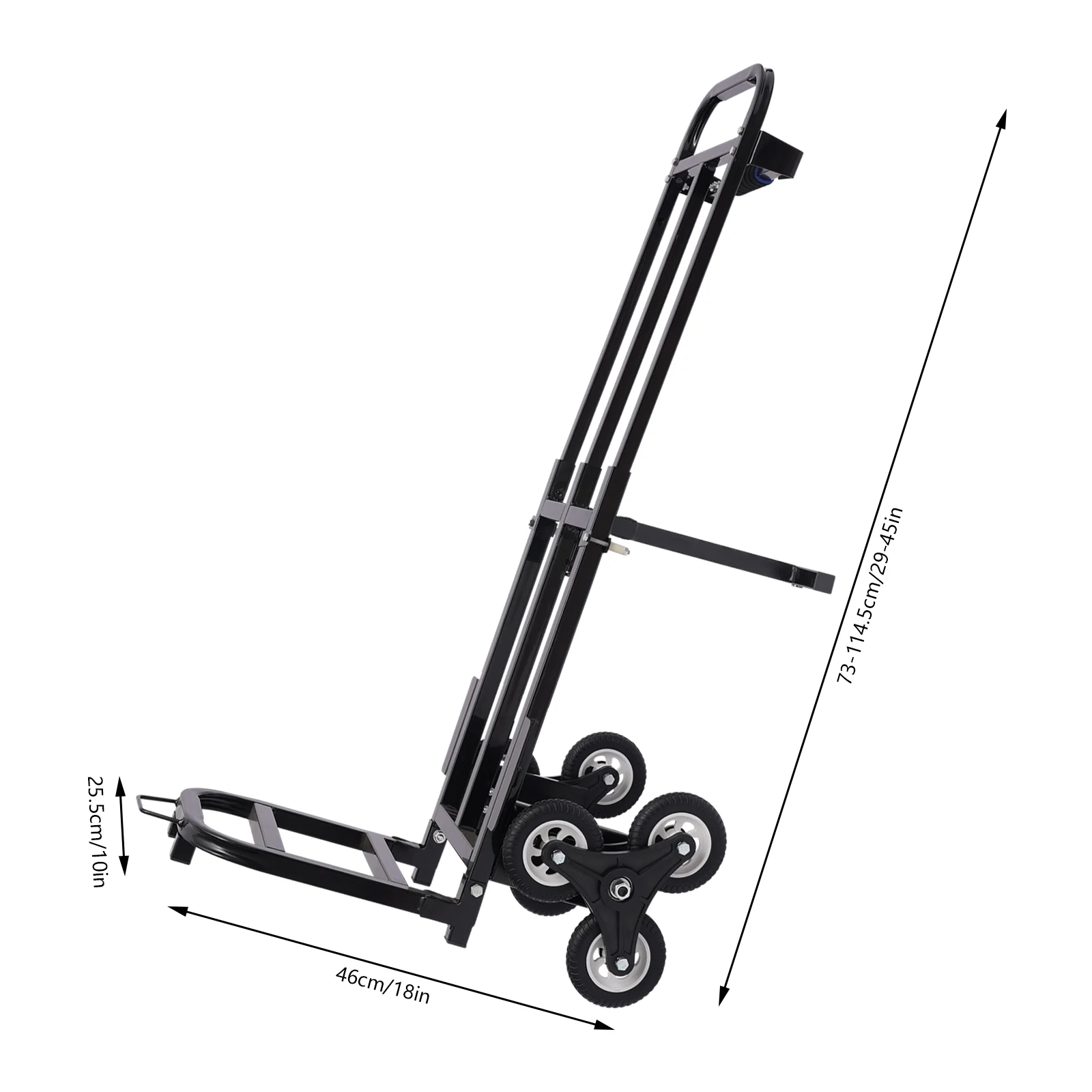 Carro de escalada de escaleras, escalador de escaleras plegable, camiones de mano, carro de mano con 6 ruedas, carrito de utilidad para escalera, capacidad de 210 kg