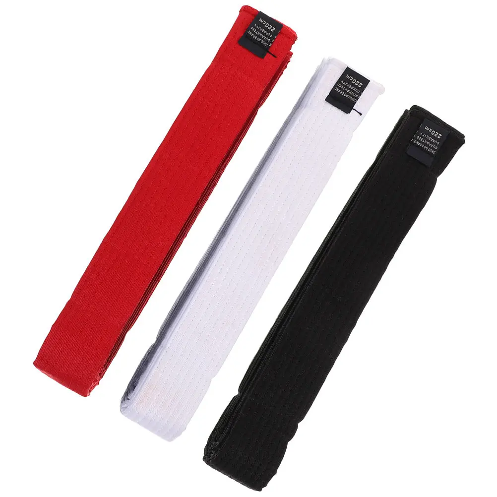 Cinturones de Taekwondo de algodón, cinturones de Karate para entrenamiento de artes marciales, cinturón de uniforme de Taekwondo, colores blanco y negro, ligeros, 3 uds.