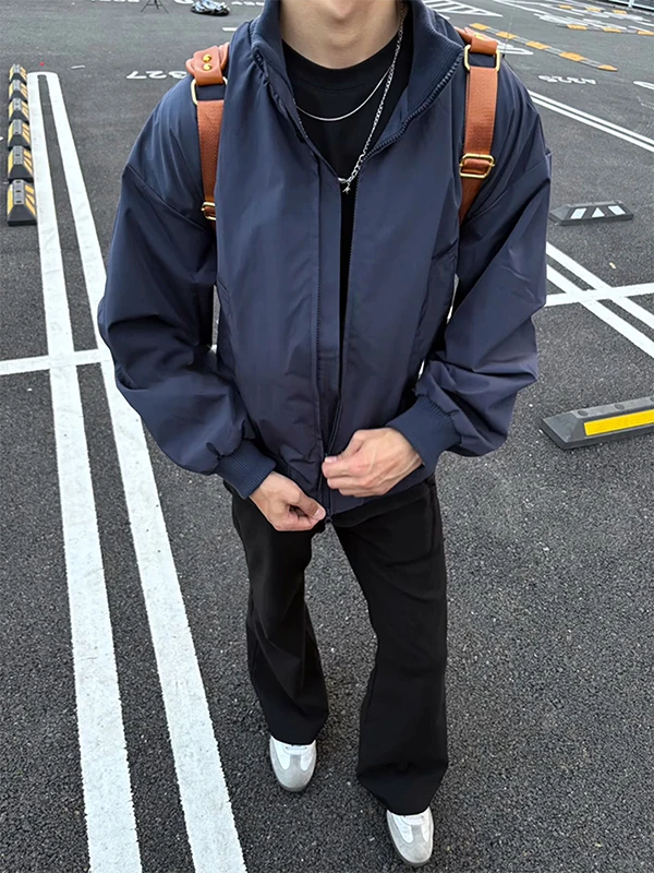 

American High Street Sle Men's Pilot Jaet Spring Autumn Cleanfit Royal Blue ape Baseball Coat Loose Fit Long Sve Zipper