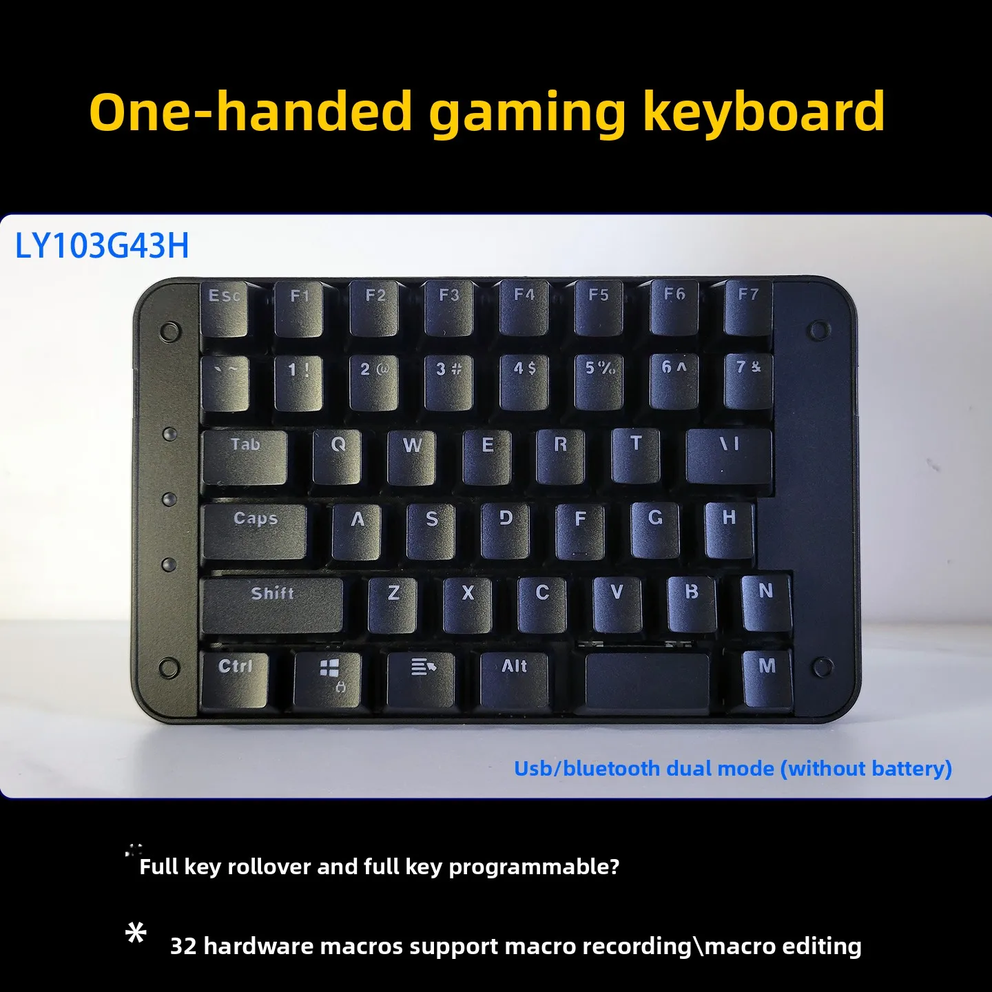 Left Hand One Hand Mechanical Keyboard Customized Custom Keys Shortcut Key Programmable E-sports Gaming Office Keyboard Hardware