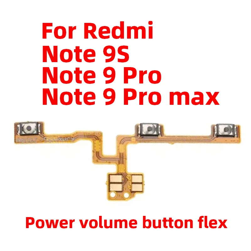 For Xiaomi Redmi Note 9 Pro Max Power ON OFF Volume Camera Key Button Switch Flex Cable Replacement