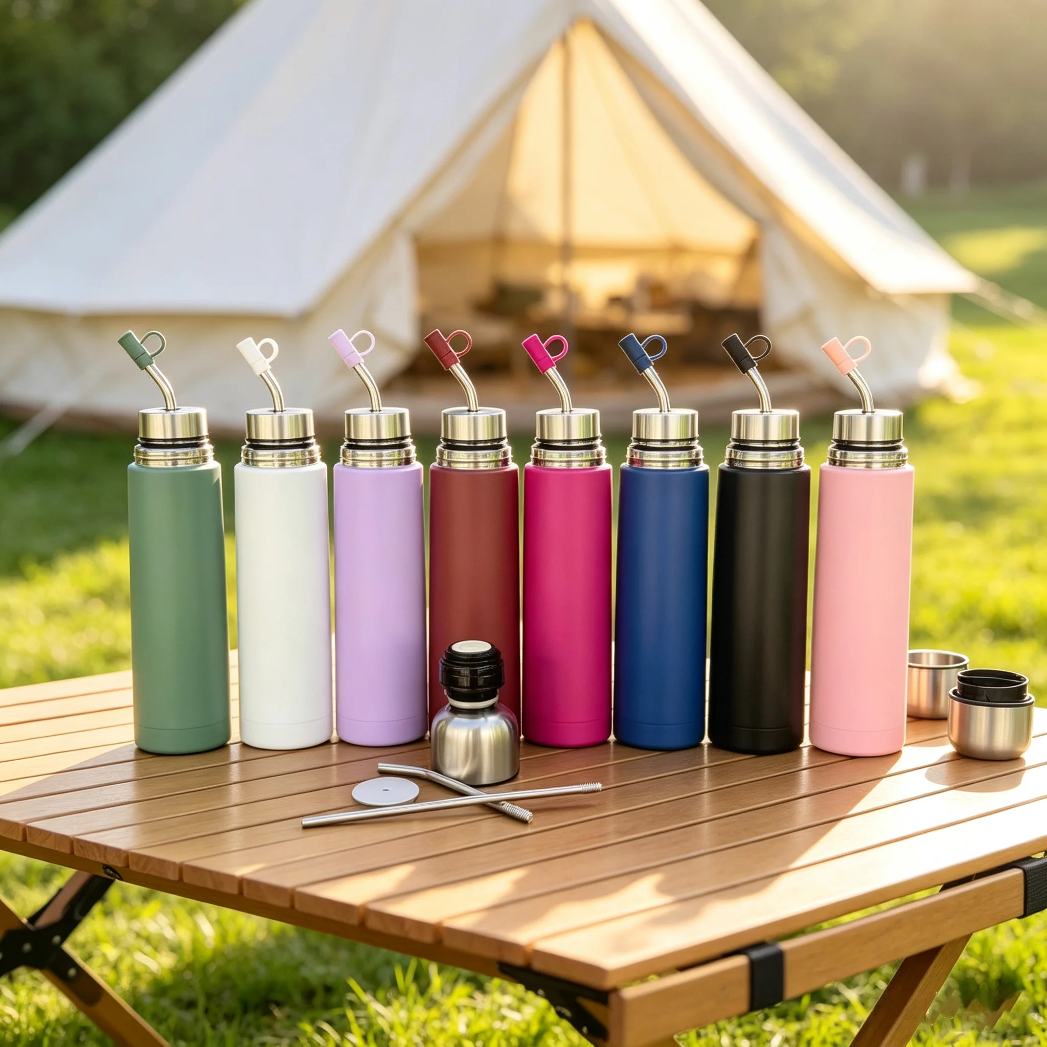 304 Stainless Steel Bullet Vacuum Thermos Flask Dual‑Use With Straw Portable Outdoor Travel Water Bottle Large Capacity Leak‑Pro view 2