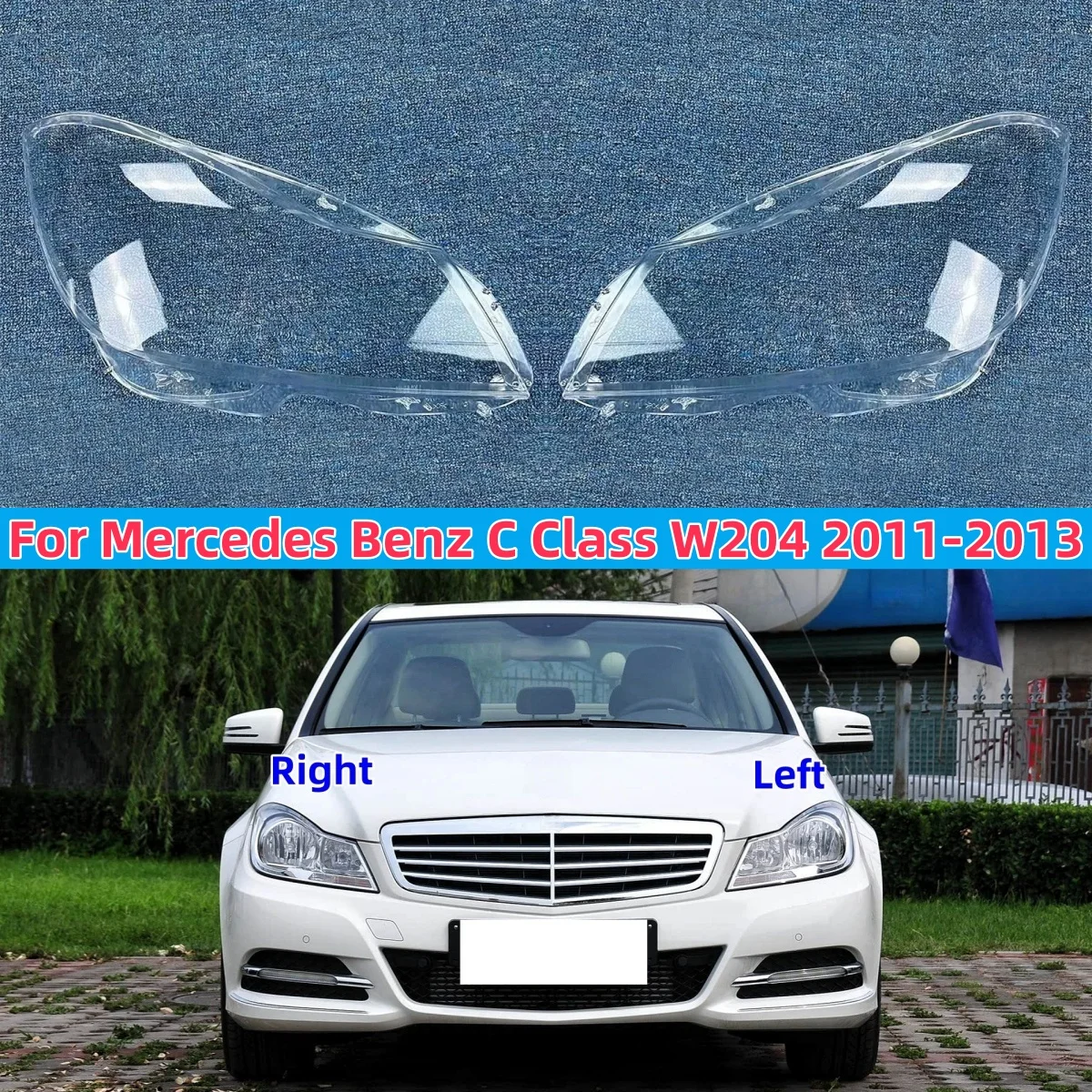 

Для Benz C Class W204 C180 C200 C260 C300 2011 2012 2013 крышка передней фары абажур авто линза стекло лампы корпус