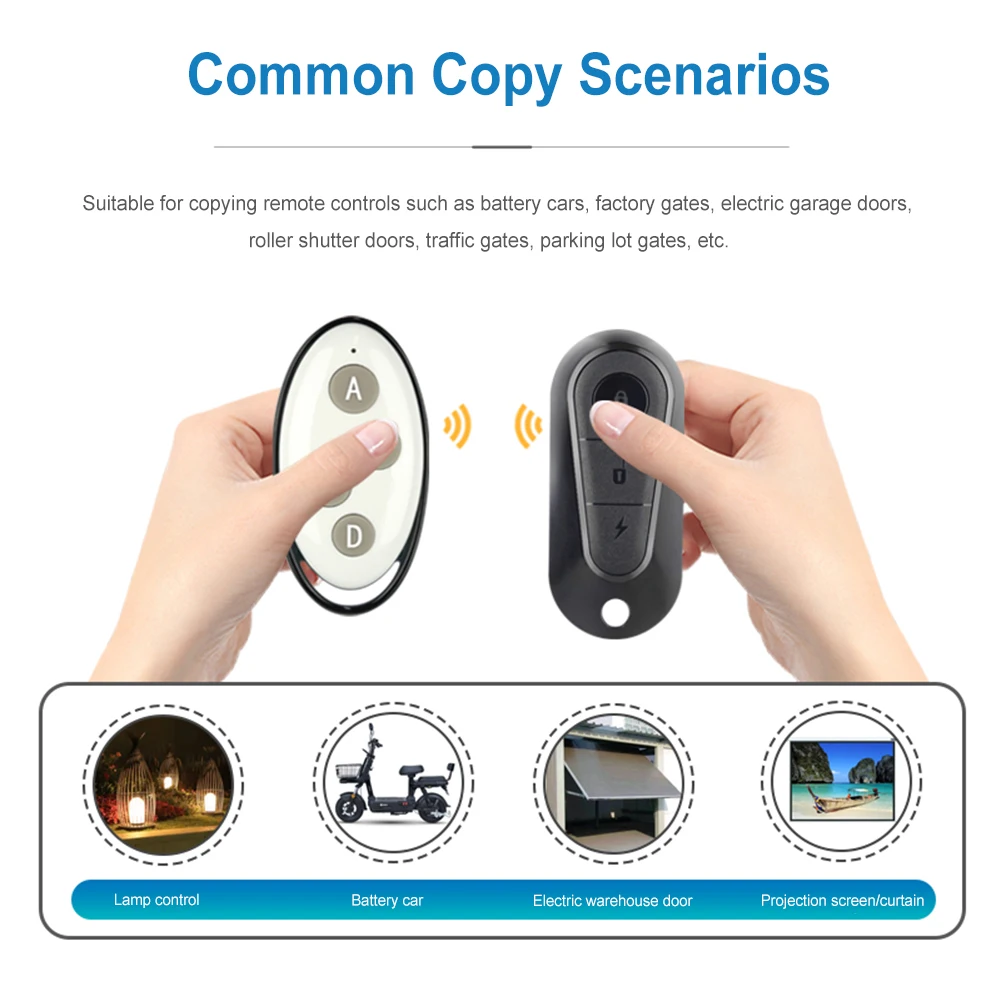 وحدة تحكم عن بعد لاسلكية لبوابة المرآب ، فتحت الباب ، الناسخ ، ثلاثي التردد استنساخ ، استنساخ ، 433 MHz ، 315 MHz ، 430 MHz ، 1-2 قطعة