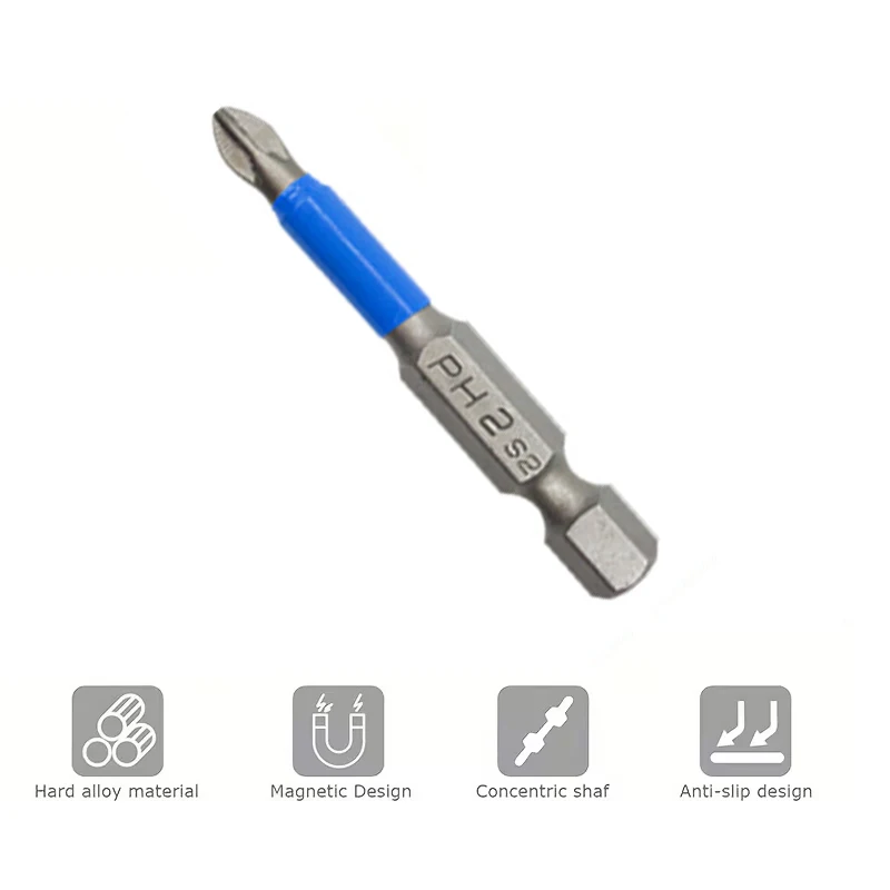 6-piece magnetic anti slip screwdriver head set, S2 steel electric screwdriver nozzle cross cape (PH1 PZ1 PH2 PZ2 PH3 PZ3) view 6