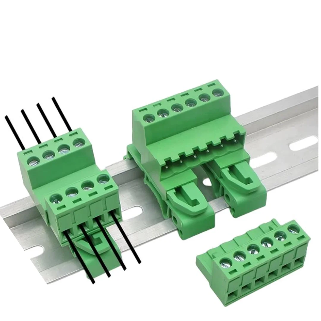 2EDG-UKR-5.08mm DIN Rail Mounted Terminal Block Solder-Free Plug-In/Removable Type 2-24P for 35mm Rail Installation