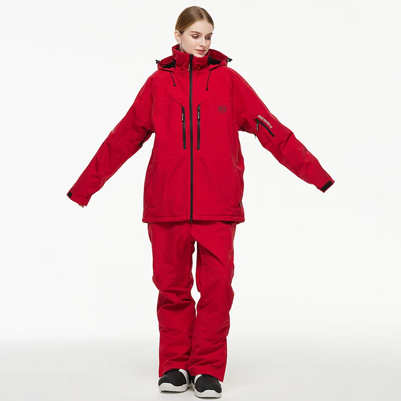 

Женские зимние лыжные костюмы, комплект верхней брюк, ветрозащитная, водонепроницаемая, теплая, для занятий спортом на открытом воздухе, дышащая, устойчивая к истиранию зимняя одежда, женская