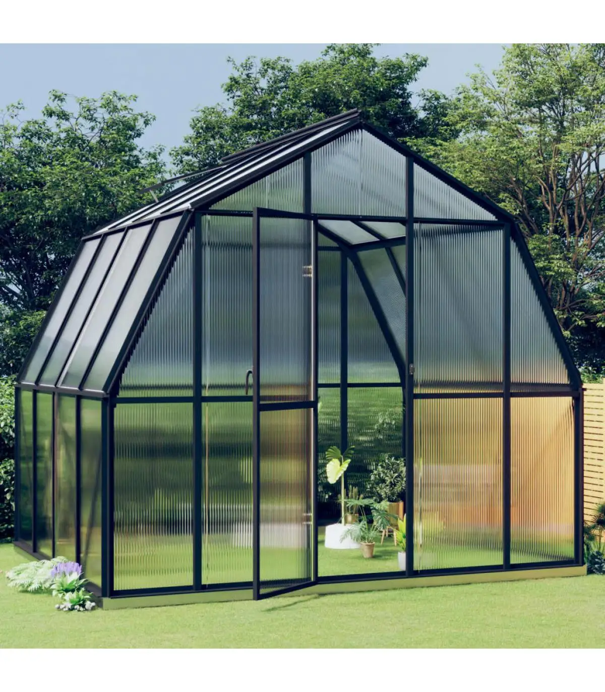 Greenhouse greenhouse with anthracite gray aluminum structure 6,43 m²