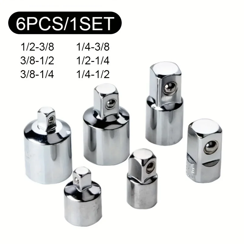 6pcs Ratchet Wrench Socket Converter Sleeve Head Adapter 1/2 \