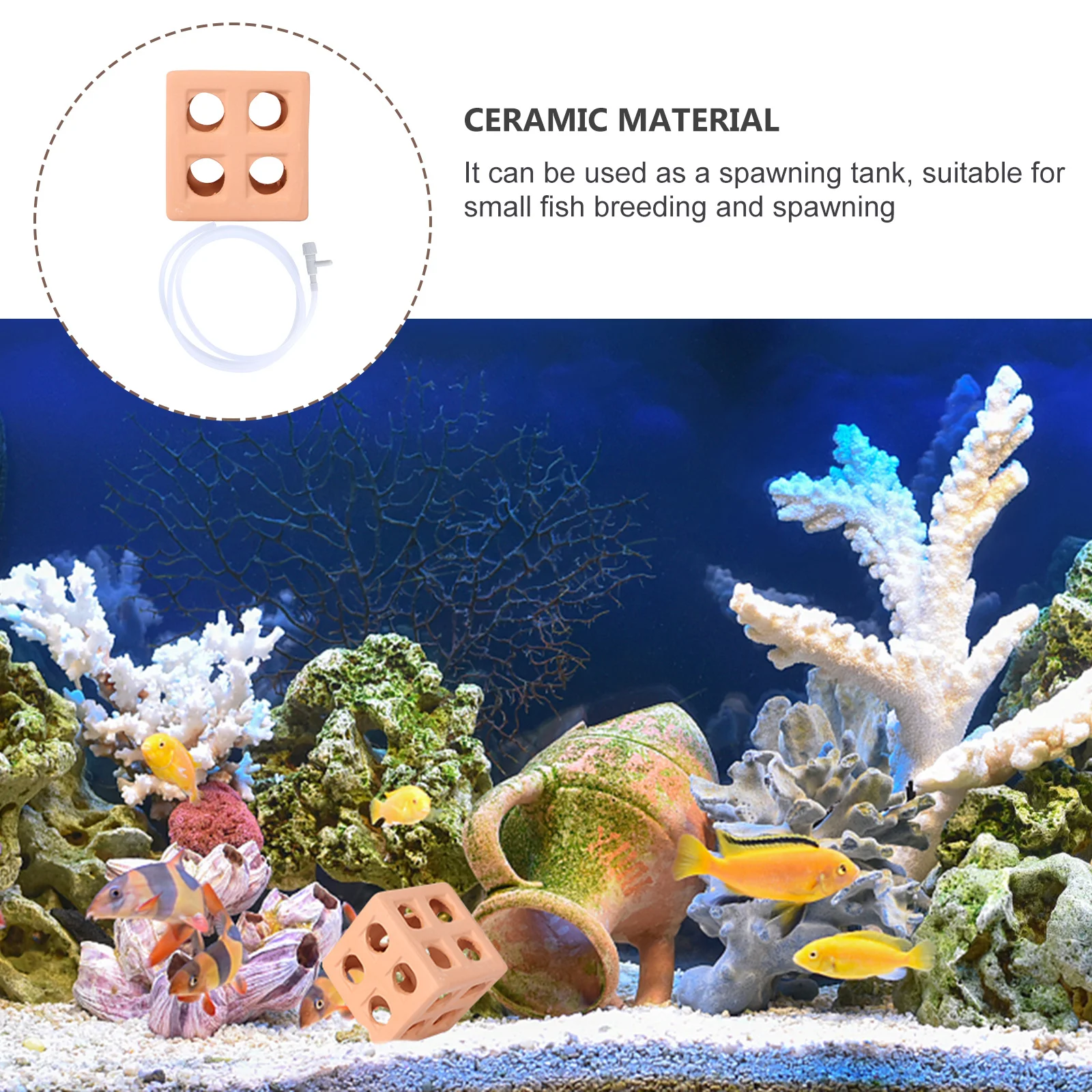 

1Pcs Fish Tank Ceramic Pot Khaki Aquarium Decoration Hiding Shrimp Nest Fish Tank Ornament Aquarium Landscaping Decor