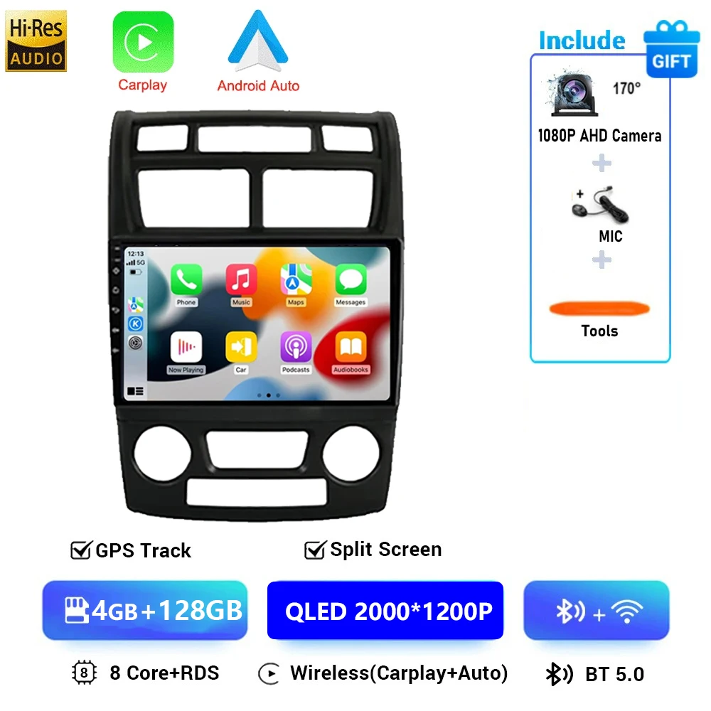 Autoradio voor Kia Sportage 2 2007 2008 2009 Multimedia Speler 2 Din Android 16 Carplay Auto Stereo GPS DVD Head Unit 5G WIFI
