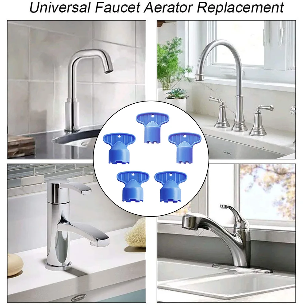 5pcs Kitchen Faucet Aerator Spout Bubbler Crane Filter Hidden Core Part DIY Install Tool Spanner for Bathroom Faucet