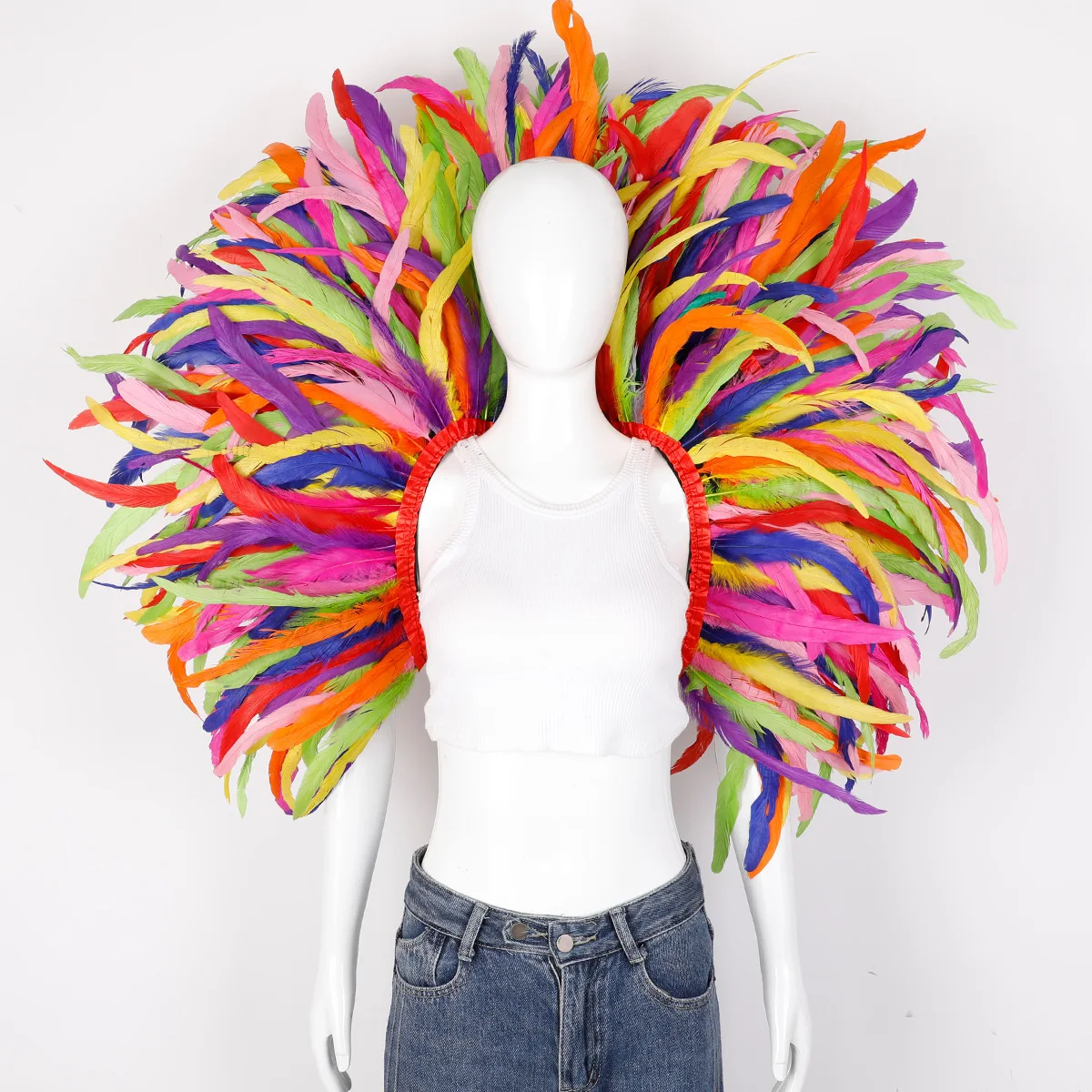 

Carnival Gothic 3 Piece Masquerade Feather Collar Cape Costume Accessories For Women Fashion Cosplay Witch