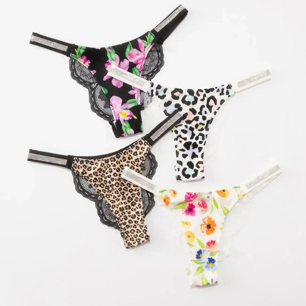 Fashion Sparkling Rhinestone Lace Thong Womens Low Waist Sexy Womens Underwear Womens Thong Clearance itemslimited quantity