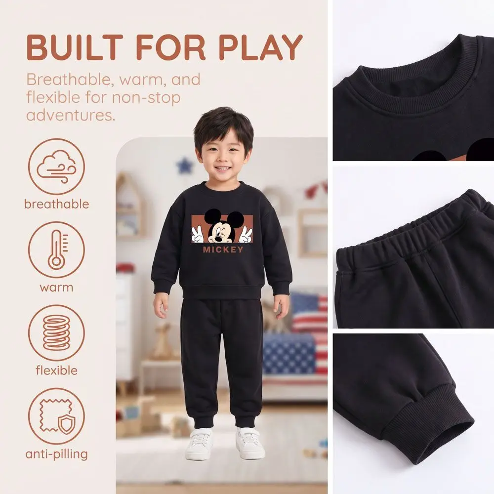 Frühling Herbst Jungen Freizeit-Sweatshirt-Sets Kinder O-Ausschnitt Oberteile und Sporthosen 2-teilige Sets Bequeme Outdoor-Kleidung für Kinder – Detail 3