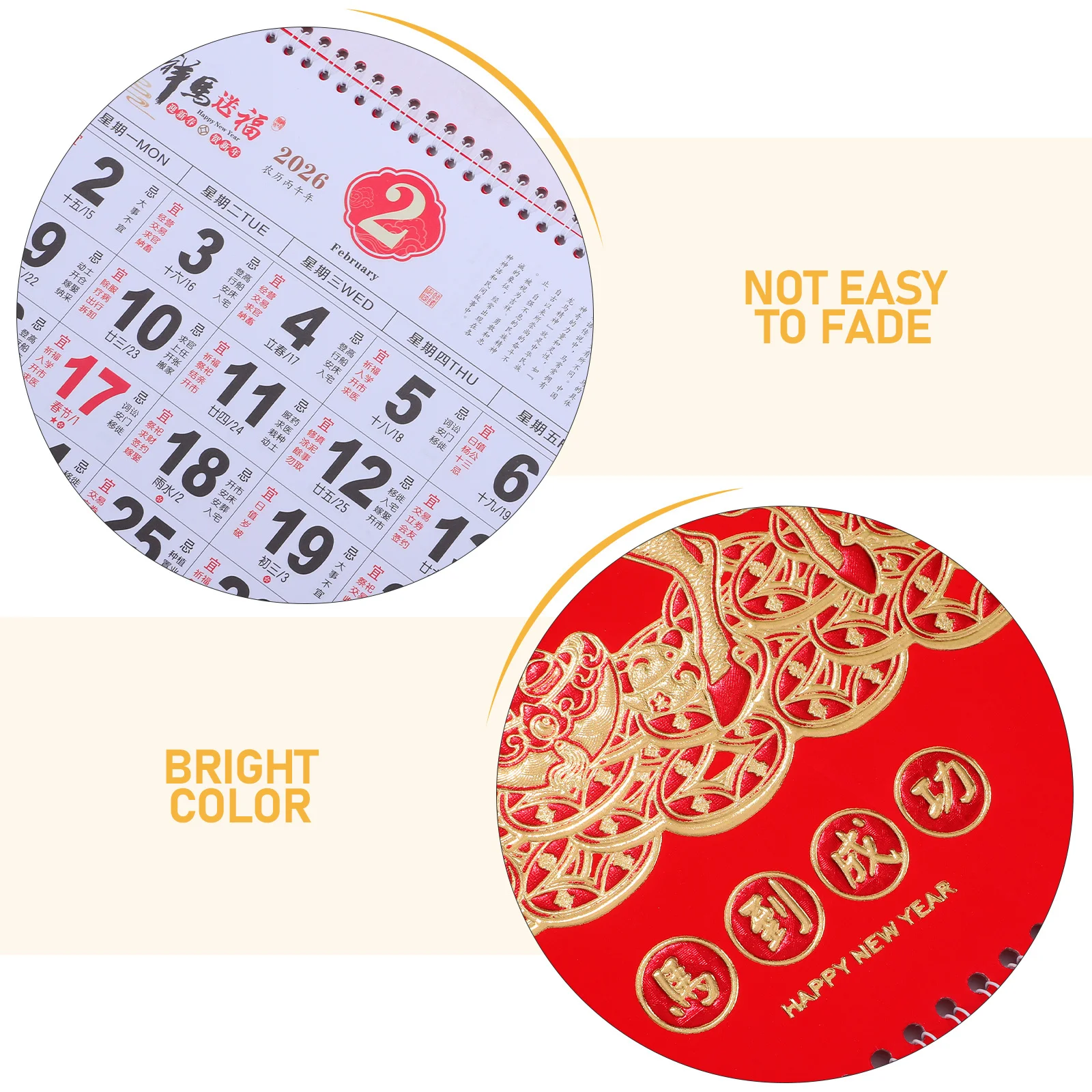 Chinese wandkalender 2026 paardenjaar traditioneel maanontwerp duidelijke data festival hoogtepunten maandelijkse planner dierenriem paard