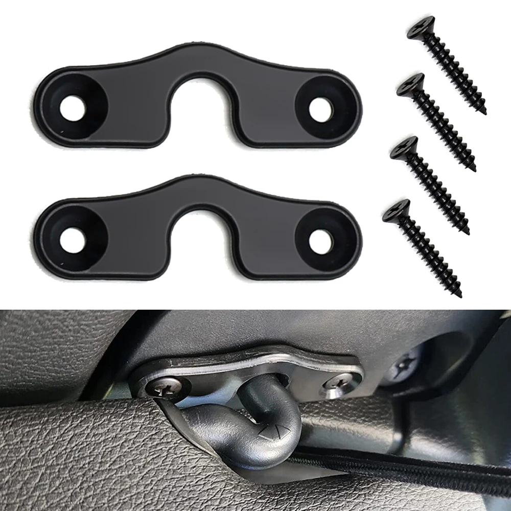 Sun Visor Clip Repair Kit Aluminum Alloy Black Anodized Replacement For JEEP NEWER JK JL JT GLADIATOR WRANGLER Car Accessories