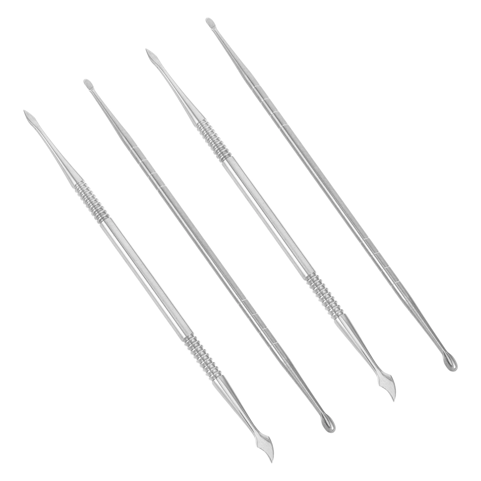 

Carved Stick Glue Mixing Tool Nail Art Carving Petal Silver Iron Tube DIY Painting